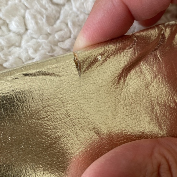 Aldo Faux Leather Gold Envelope Wristlet Clutch - Picture 14 of 16